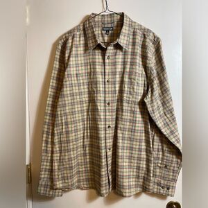 Toad&Co Men's Plaid Flannel Button Down Shirt large NWOT 100% Organic Cotton